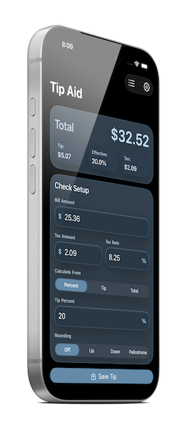 Tip Aid app preview